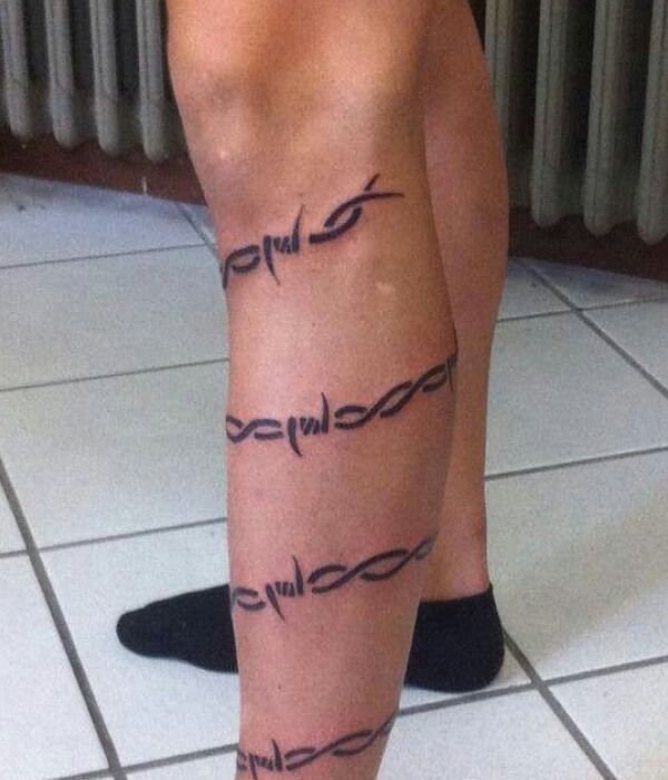 Barbed Wire Leg Tattoo Design