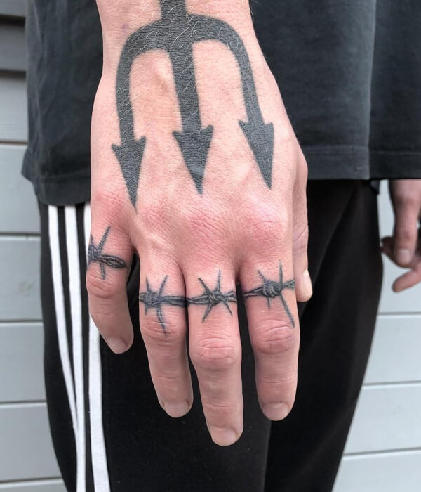 Barbed Wire Ring Tattoo For Men