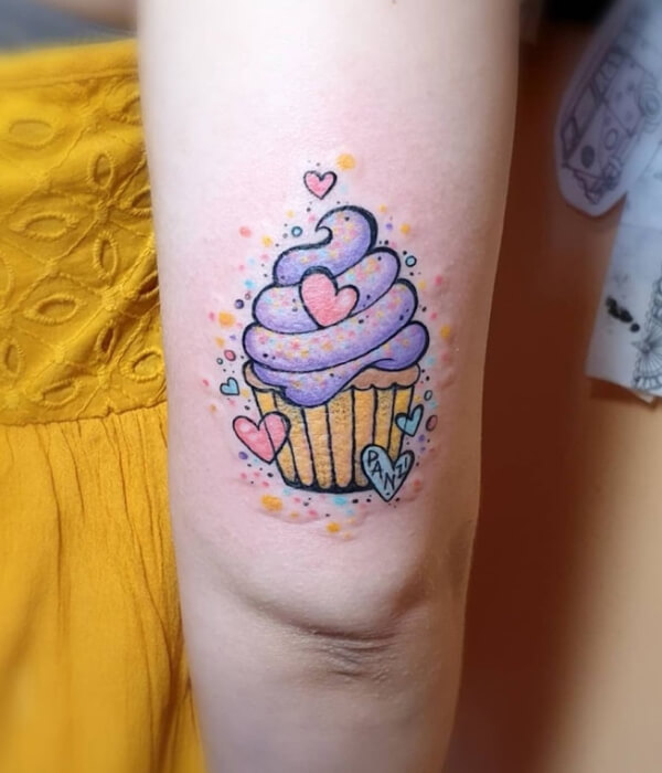 Blue Diamond Cupcake Tattoo