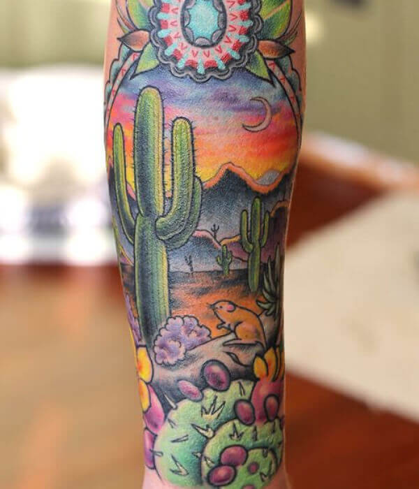 Cactus Tattoo In the Desert