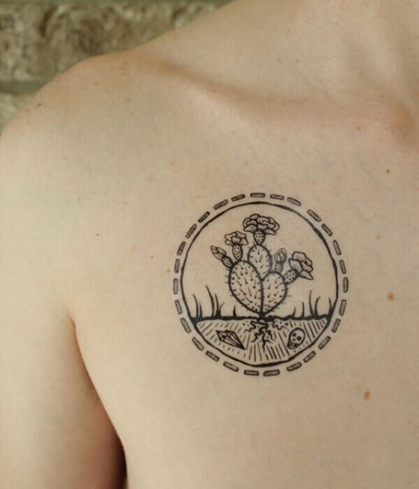 Circular Cactus Tattoo ideas