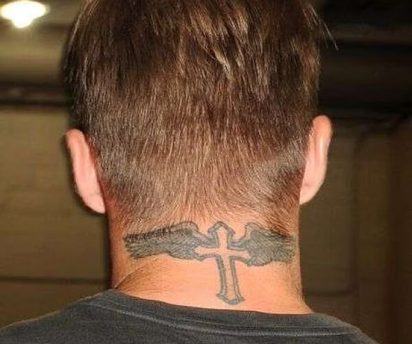 Cross and Wings Tattoo