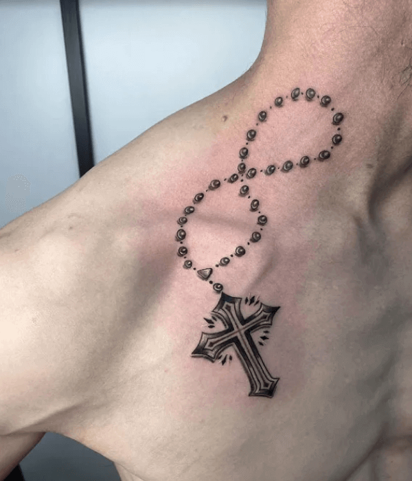 Cross with Rosary Tattoo