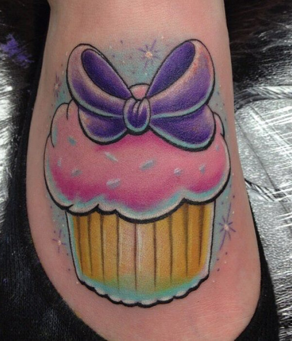Cupcake Tattoo with Bow