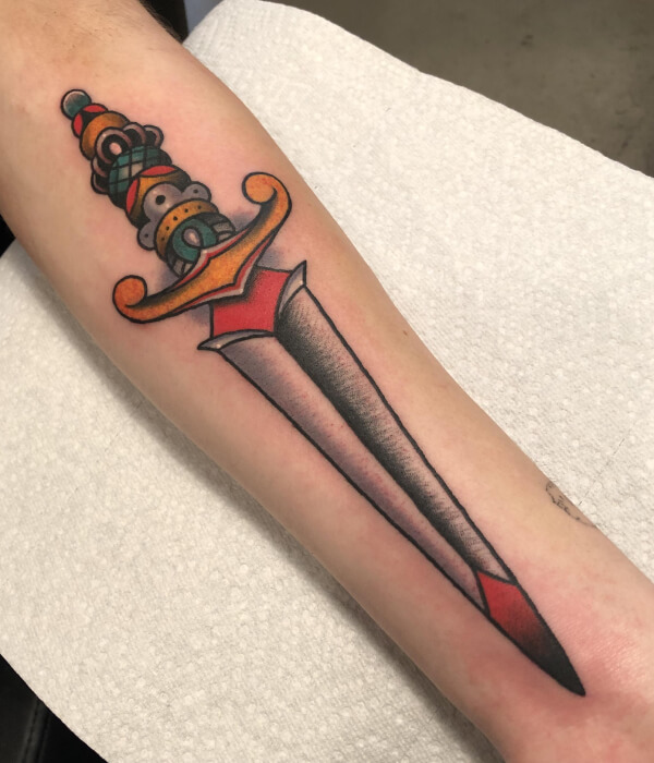 Dagger Tattoo Sleeve American Traditional ideas