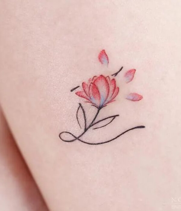 Floral Letter L tattoo