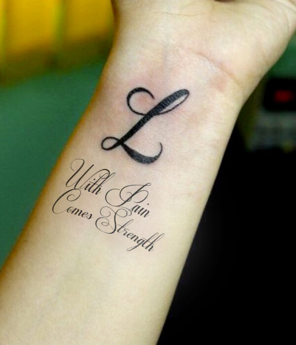 Letter L with Quotes or Phrases tattoo
