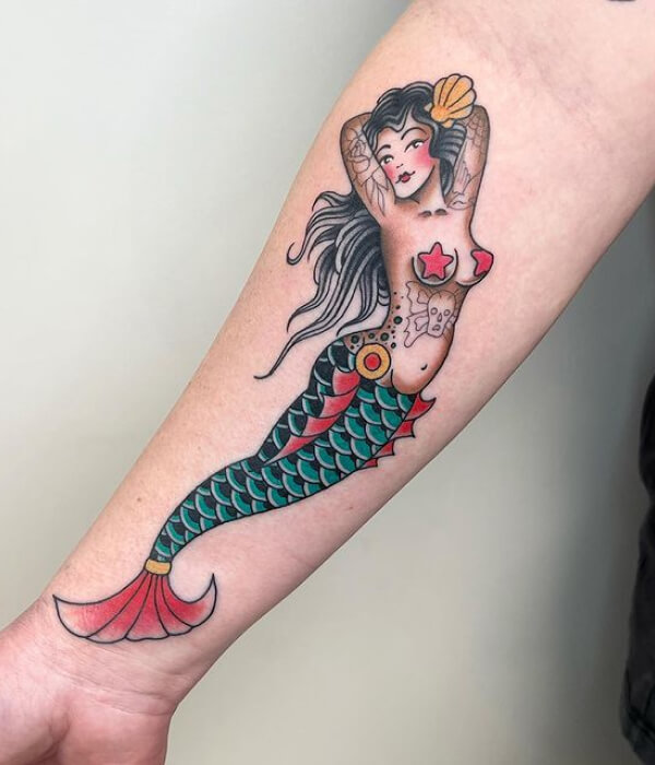 Mermaid Tattoo Sleeve American Traditional ideas