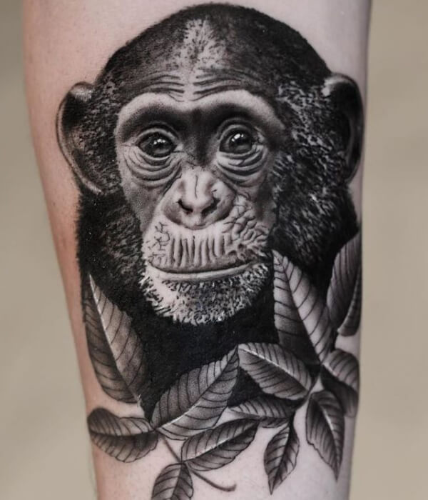 Monkey Face Tattoo