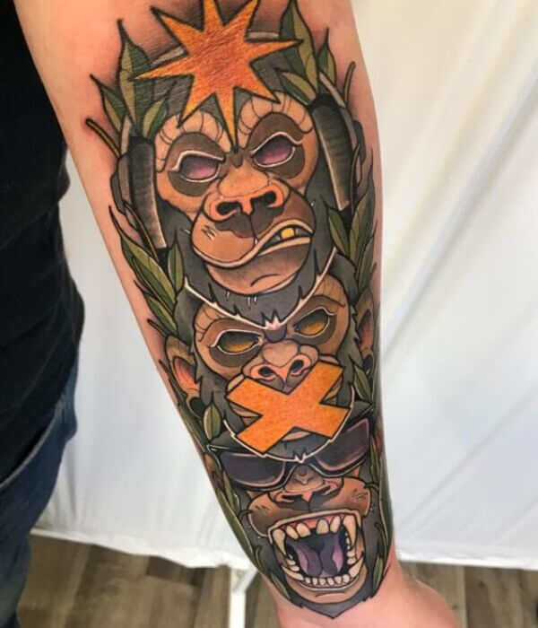 Monkey Tattoo For Men