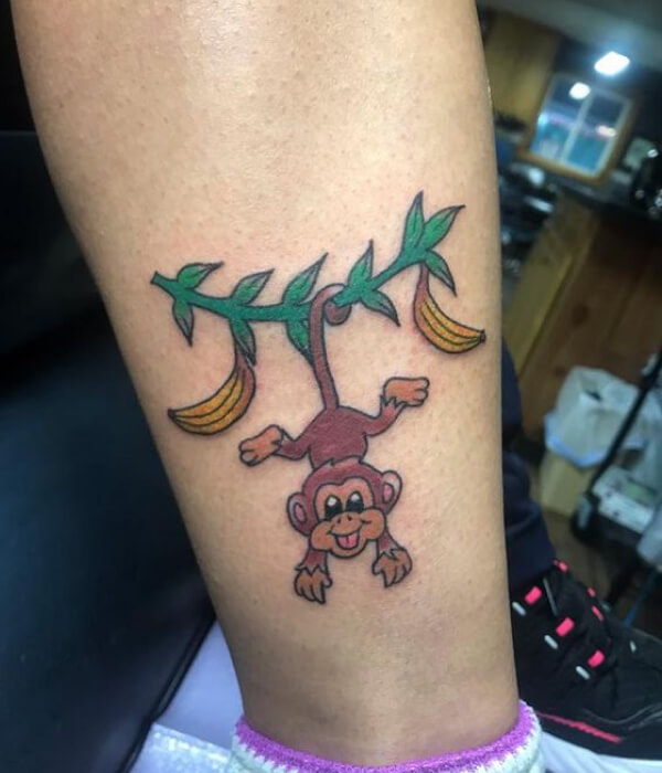 Monkey Tattoo with Bananas