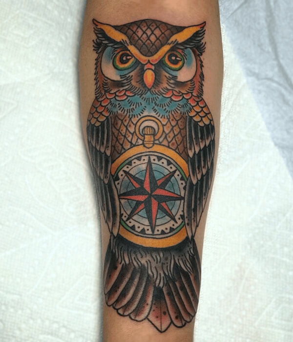 Owl Tattoo Sleeve American Traditional ideas