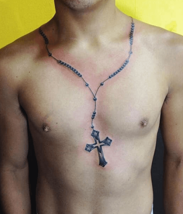 Rosary Tattoo Around the Neck