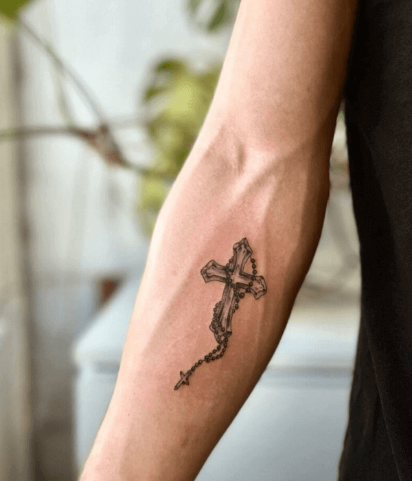 Rosary Tattoo on the Forearm Design
