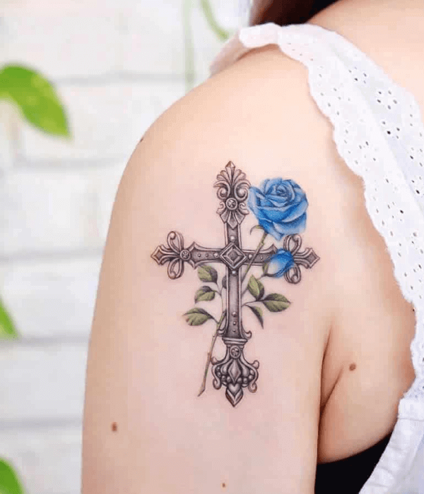 Rosary Tattoo with Rose