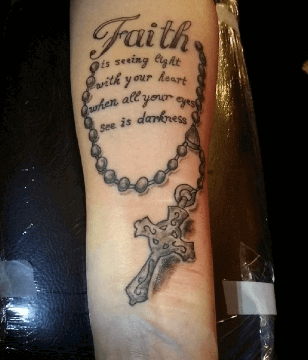 Rosary with the Quote Tattoo