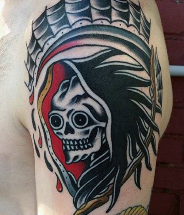 Skull Tattoo Sleeve American Traditional ideas