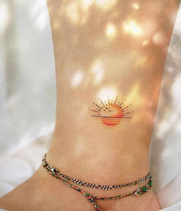 Sunset Tattoo Minimalistic for women