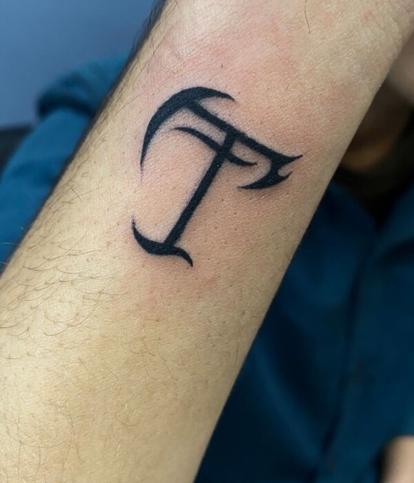 Tribal T tattoo