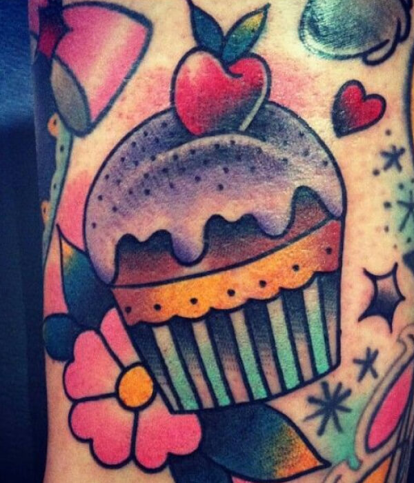 Vintage Cupcake Tattoo