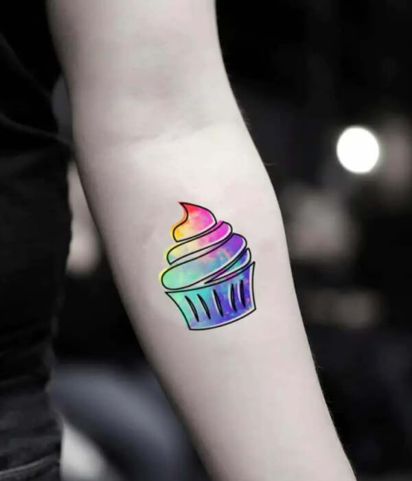 Watercolor Cupcake Tattoo designs
