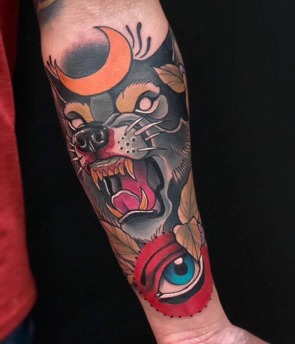 Wolf Tattoo Sleeve American Traditional Ideas