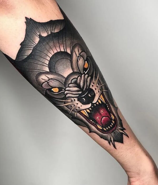 Wolf Tattoo Sleeve American Traditional