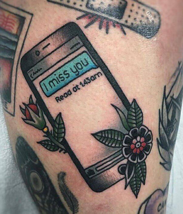 smart phone tattoo