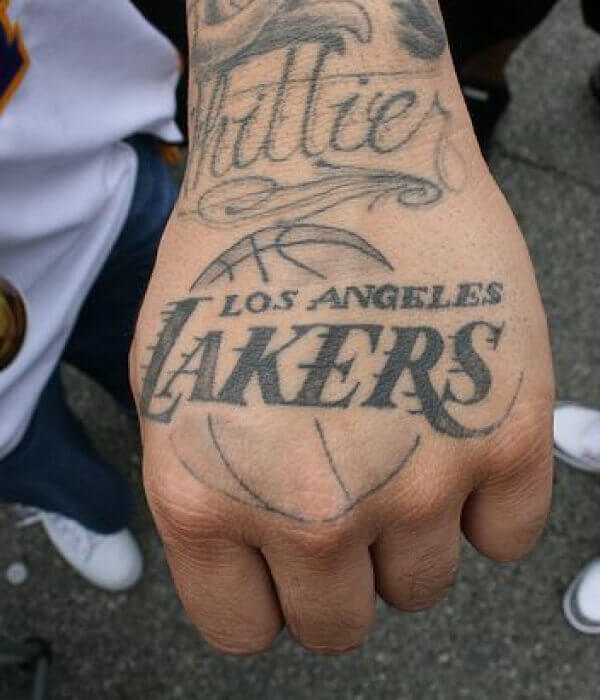 Classic Lakers Logo Tattoo