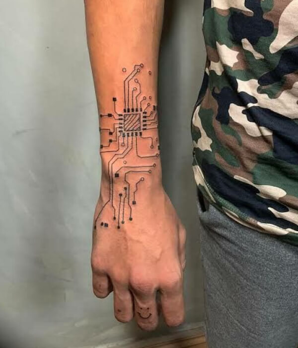 Cyberpunk Aesthetics Illustrative Tattoo