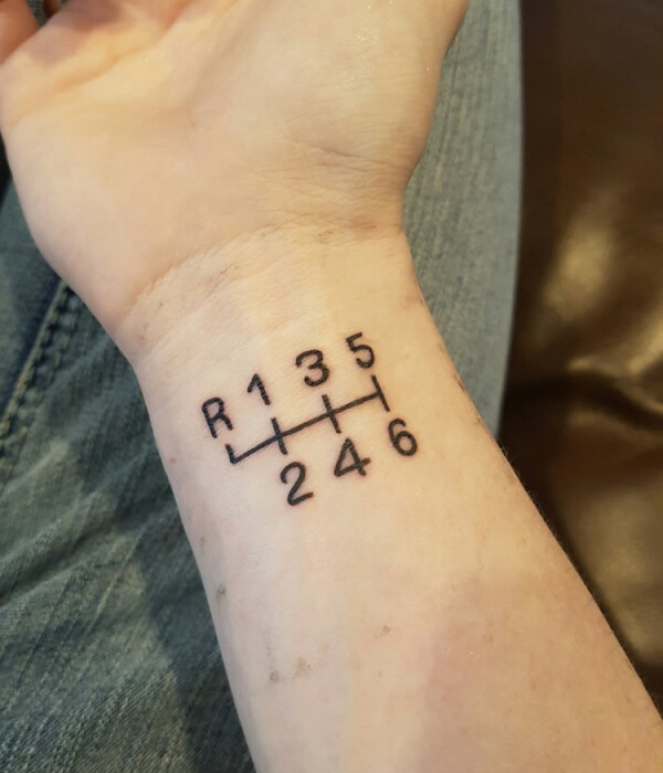 Car Gear Shift Tattoo