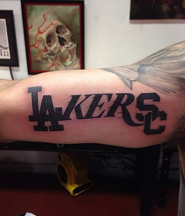 Lakers Court Design Tattoo