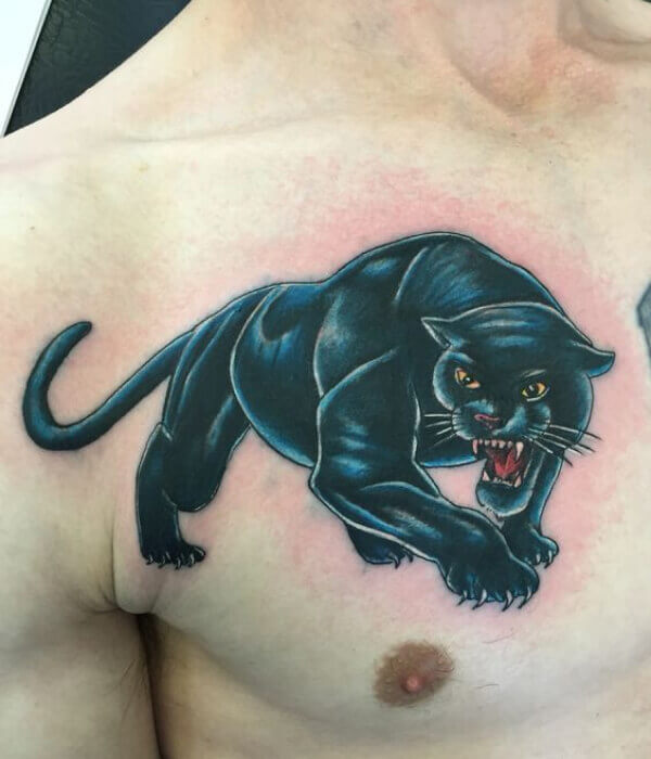 Panther in a prowling stance Tattoo Design