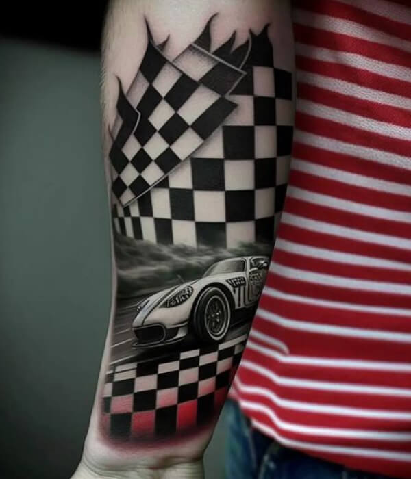 Car Racing Stripes Tattoo