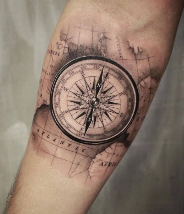 Roadmap and Compass Tattoo
