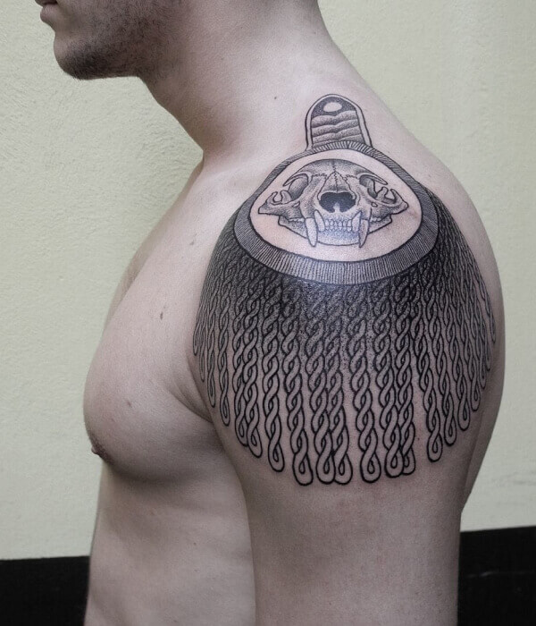 Russian Epaulette Tattoo For Men