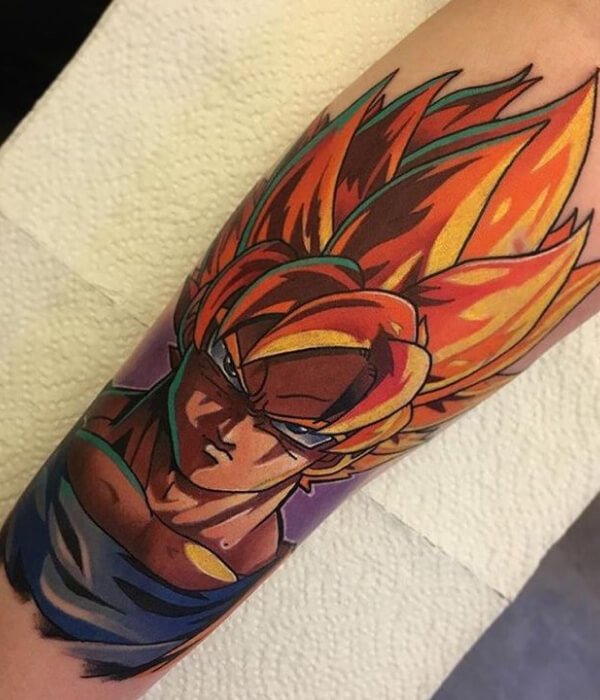 Abstract Energy Waves Goku Tattoo