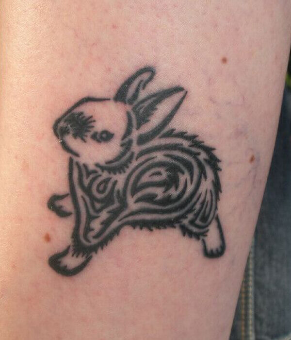 Abstract Silhouette Rabbit Tattoo