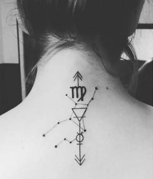 Artistic Zodiac Glyphs Tattoo