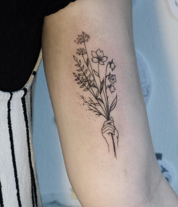 Virgo Botanical Bliss Tattoo Design