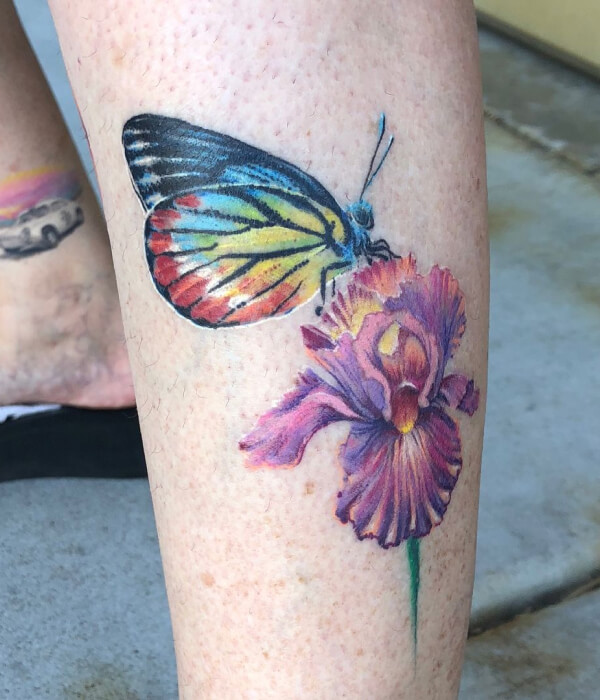 Butterfly Iris Tattoo