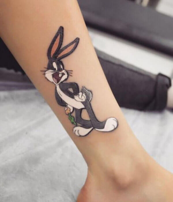 Cartoon Whimsy Rabbit Tattoo