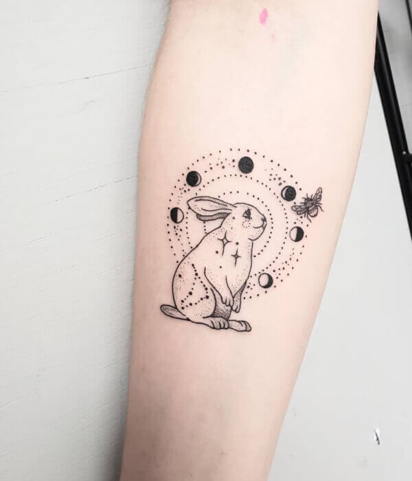 Celestial Blend Rabbit Tattoo Designs