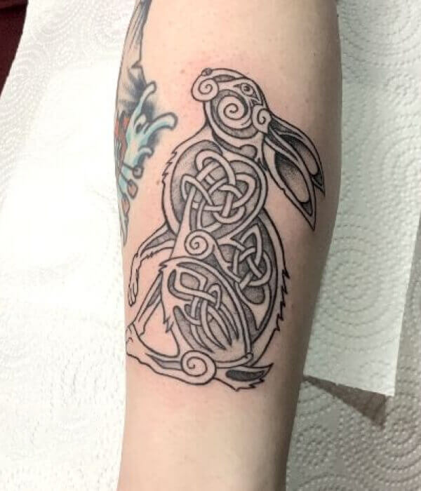 Celtic Knotwork Rabbit Tattoo Design