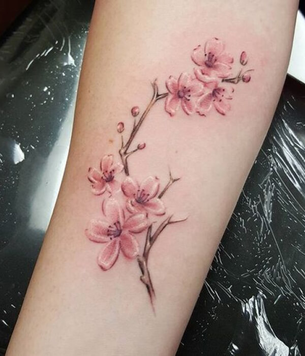 Cherry Blossom Drift Tattoo