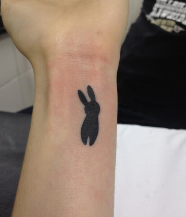 Classic Silhouette Rabbit Tattoo