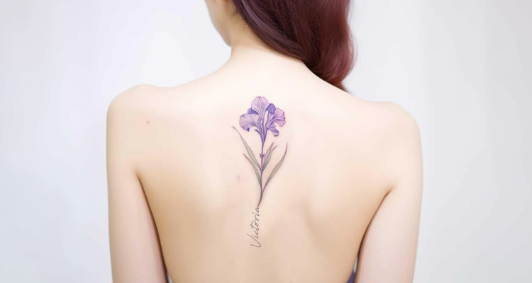 February Birth Flower Iris Tattoo