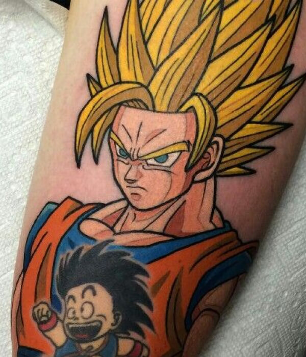 Determined Goku Portrait Tattoo