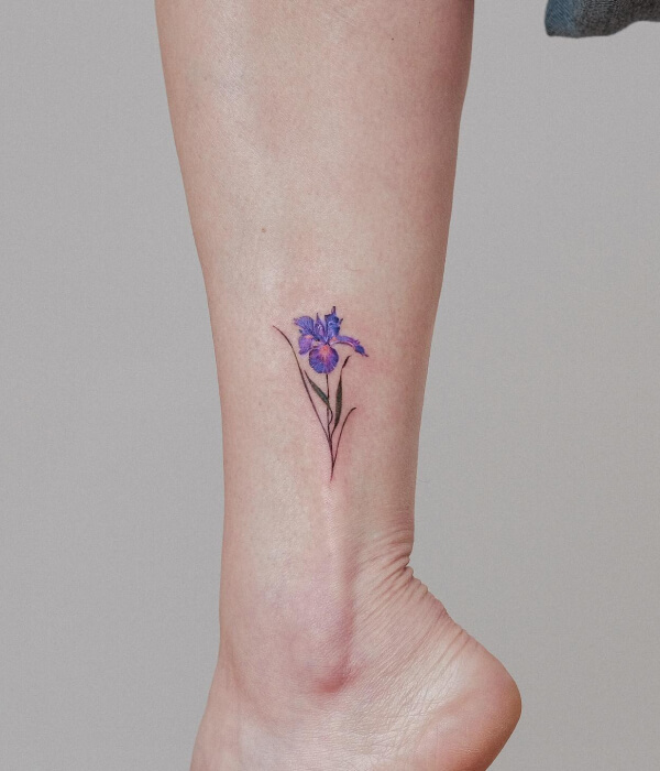 Elegant Iris Tattoo Design on Wrist