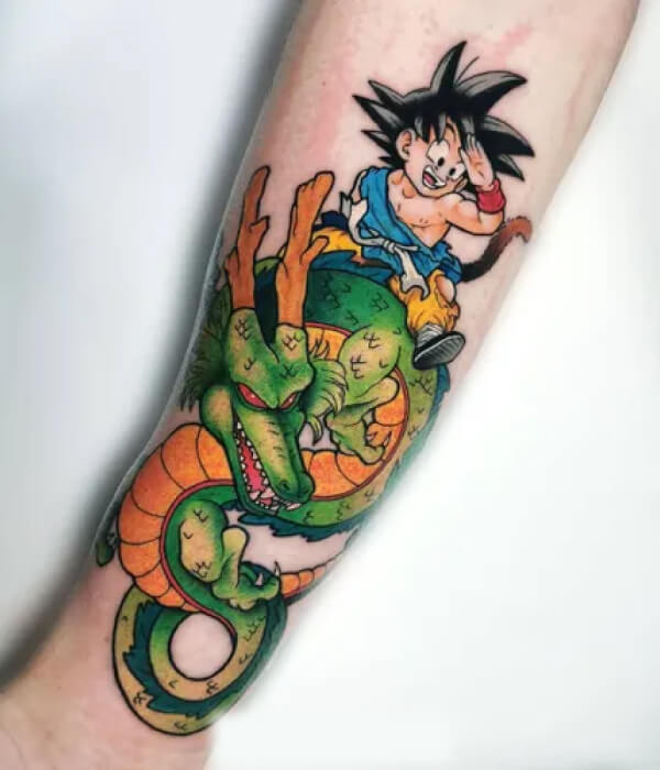 Eternal Dragon Shenron with Gokus Spirit Tattoo